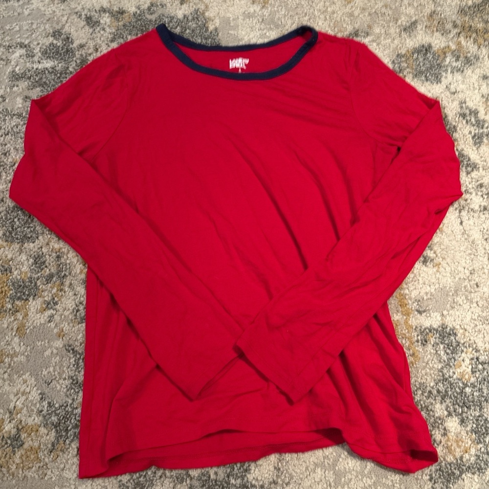 Lands' End Red Top with Navy Trim